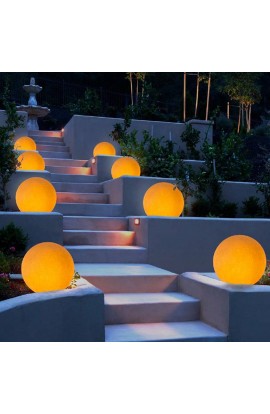 Globo luminoso da esterno con base in polietilene e verniciato di colore Ligneo e diffusore in polietilene traslucido, 1 luce 30W (E27)
