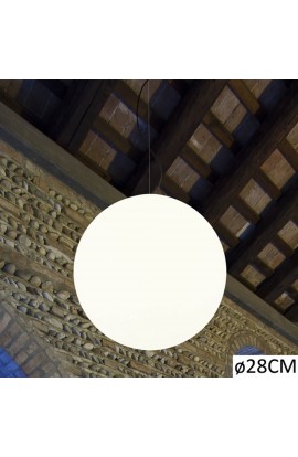 Originale sospensione da esterno con struttura in polietilene verniciato bianco, 1 luce 30W (E27)