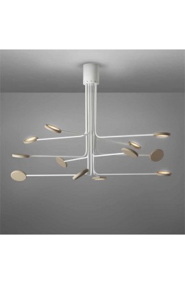 Raffinata lampada a soffitto di colore bianco, 12 luci orientabili a led ( 4200Lm )