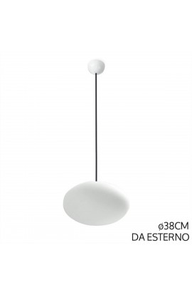 Originale sospensione da esterno con struttura in metallo verniciato bianco, 1 luce 30W (E27)