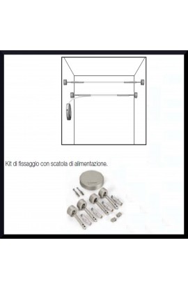 Kit Fissaggio a parete con rosone per installazione di binari doppi a 230W, finitura cromo e disponibile anche in altre finiture