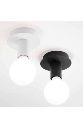 PLAFONIERA IN METALLO VERNICIATO DI COLORE NERO, 1 LUCE 60W ( E27 )