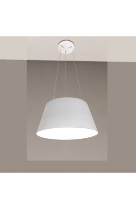 Sospensione 30W o 50W dal design moderno con struttura in alluminio verniciato bianco. Tonalità di luce 3000K.