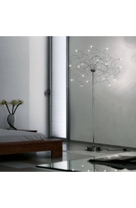Braga Lampada da terra modello FAVILLE 538/T con finitura in cromo lucido 18 punti luce da 10W alogene