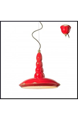 Sospensione in ceramica dal design ricercato, 1 luce 53W ( E27 ), disponibile in varie colorazioni.  