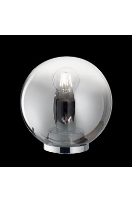  Lampada da tavolo moderna con montatura in metallo cromato e diffusore in vetro, 1 Luce ( E27, 60W)