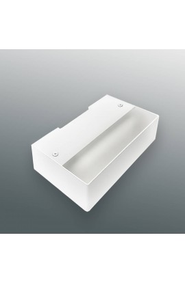 Applique minimale  in acciaio di colore bianco con luce a led ( 9W ) integrata, diffusore in policarbonato satinato