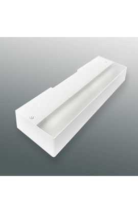 Applique minimale  in acciaio di colore bianco con luce a led ( 11W ) integrata, diffusore in policarbonato satinato