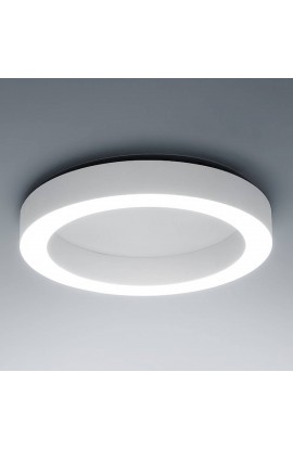 Plafoniera minimale con struttura in alluminio,dalla forma circolare a forma di anello con colore bianco con luce a led ( 50W ) integrata Dimmerata
