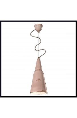 Sospensione in ceramica dal design ricercato, 1 luce 53W ( E27 ), disponibile in varie colorazioni.  