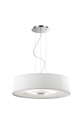 Sospensione dal design moderno con montatura in cromo con paralume. 4 luci (E27, 40W).