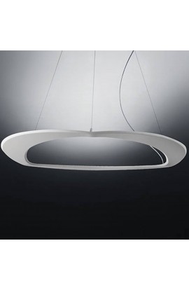 Lampada a sospensione dal design moderno con struttura in alluminio verniciato bianco, 3 luci a Led da 15W