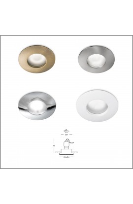 Faretto ad incasso IP65 in alluminio rotondo, 1 luce GU10.