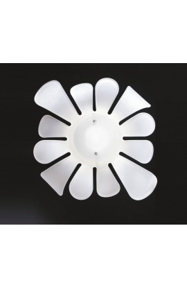 FLAVER Plafoniera in vetro satinato extra bianco modello FLOWER 61 , 1 Luce