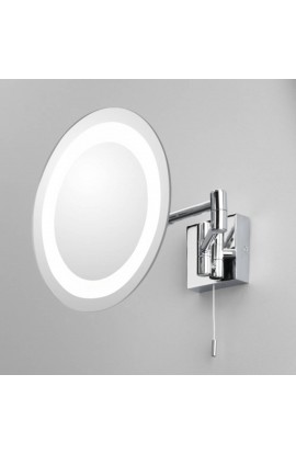 Elegante Specchio con sistema di illuminazione integrato e braccio mobile, 1 luce a 25W ( G9 ) Dimmerabile.