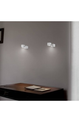 Moderno Faretto da soffitto o parete in alluminio verniciato bianco, 1 luce a Led ( 5W ) dimmerabile.