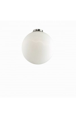 Plafoniera moderna con montatura in metallo cromato e diffusore in vetro, 1 Luce ( E27, 60W)