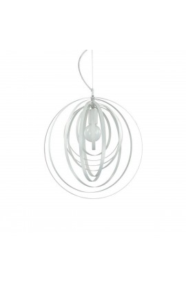 Sospensione dal design moderno con struttura in metallo bianco, 1 luce (E27, 60W),   