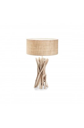 Lampada da tavolo dal design vintage con montatura in metallo, elementi decorativi in legno. 1 luce (E27, 60W). Dimensioni: D.55 cm, H.157.5 cm.