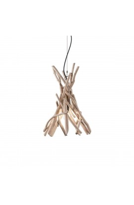 Sospensione dal design vintage con montatura in metallo, elementi decorativi in legno. 1 luci (E27, 60W).