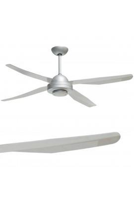 VENTILATORE DA SOFFITTO IN METALLO GRIGIO, 4 PALE , MODULO LED 17W