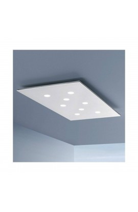 Lampada da soffitto dalla forma geometrica rettangolare, di colore Bianco, luce a led Tot. 22.5W ( 1750Lm ) Dimmerabile. 