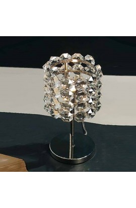 Lampada da tavolo con struttura in metallo con finitura nichel lucido, 1 punto Alogeno 48W