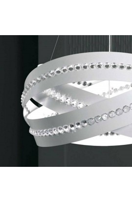 Lampada a sospensione in metallo bianco, disponibile in altre colorazioni, 6 punti luce 77W E27