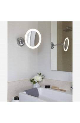 Elegante Specchio con sistema di illuminazione a led integrato e braccio mobile,  luce a LED 5.8W ( 2700°K - 76 lm )
