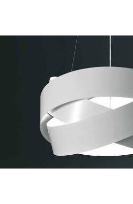 Lampada a sospensione in metallo bianco, disponibile anche in altre colorazioni, 6 punti luce 77W E27