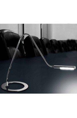 Sinuosa Lampada da tavolo con struttura in metallo e finitura cromo lucido,con braccio flessibile e diffusore orientabile, 3 luci a LED da 1W ( 4100°k )