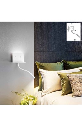 Applique LED 6W 309 lm da l design moderno con corpo in mettallo verniciato. Tonalità di luce 3000K  