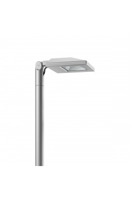 Moderno palo con lampada da esterno di colore grigio,con proiettore luce a LED 54W