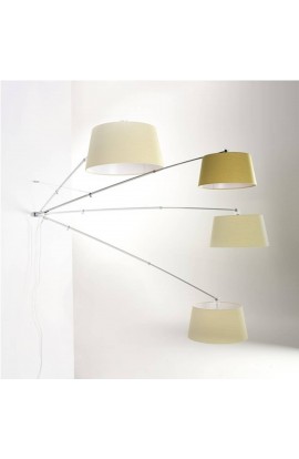 Lampada da parete con paralume e struttura in alluminio satinato e inserti cromati, totalmente regolabile, 1 luce 150W ( E27 )