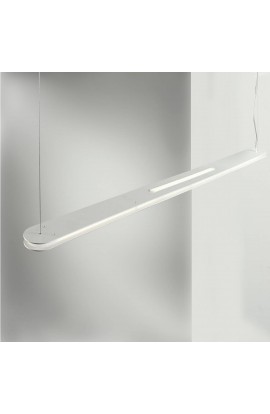 Lampada a sospensione in metallo verniciato e policarbonato, 3 luci 15W a LED ( 4500Lm, 3000°K ) in biemissione