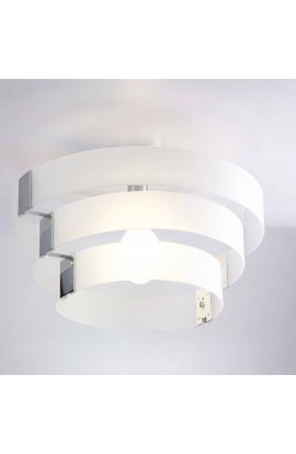 Raffinata lampada a Plafone con vetri di colore personalizzabile e struttura in metallo cromato, 1 luce 100W ( E27 )