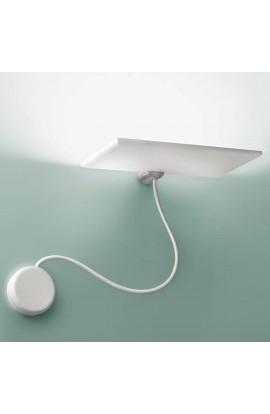 Lampada da parete dal design retrò di colore Bianco con fissaggio a parete con effetto decentrato e struttura in alluminio tornito, 1 luce a led 20W ( 1900Lm )