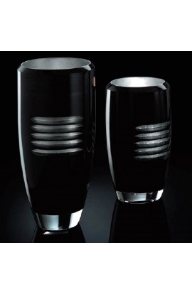 Braga Elegante Lampada da tavolo a forma di vaso modello DEIMOS 549/L4 ML con struttura in vetro e finitura foglia argento e nero, 1 luce 60W ( E27 )