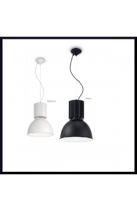 Sospensione dal design moderno con montatura e diffusore in alluminio anodizzato, 1 Luce ( E27 - 60W )