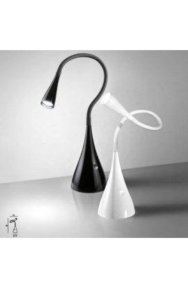 Moderna Lampada da tavolo in metallo e materiale plastico flessibile, Luce a Led 3W ( 300lm - 3000°k ) interruttore Touch e dimmer 