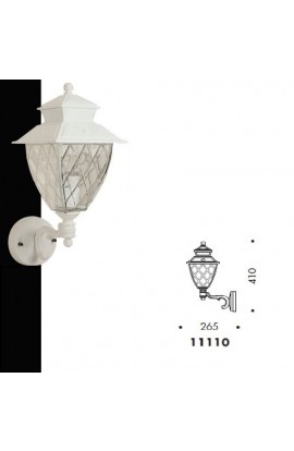 Applique 11110 L4 SURYA da esterno, con montatura in alluminio pressofuso in finitura canna di fucile. diffusore in vetro satinato, 1 luce E27