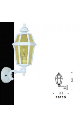 Applique 28110 L4 SURYA da esterno, con montatura in alluminio pressofuso in finitura canna di fucile. Diffusore in vetro satinato, 1 luce E27. 