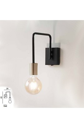 Applique dal design moderno con struttura in metallo verniciato, corpo orientabile a 180°. 1 luce E27.