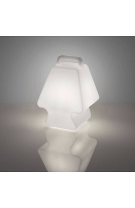 Esclusiva  lampada  da  tavolo da interno o esterno con finitura Bianca,  luce a LED ( 3W ) RGB