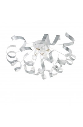 Plafoniera dal design moderno con struttura in metallo bianco opaco, 3 luci ( E14, 40W )