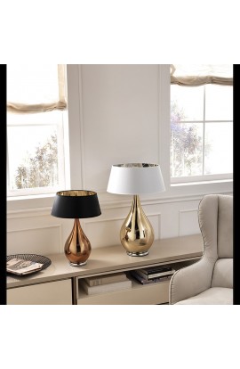 Lampada da tavolo dal design moderno con paralume , in vetro soffiato disponibile in varie colorazioni e dimensioni, 1 luce E14